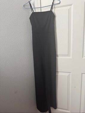 Classic Black Wide-Leg Jumpsuit with Spaghetti Straps